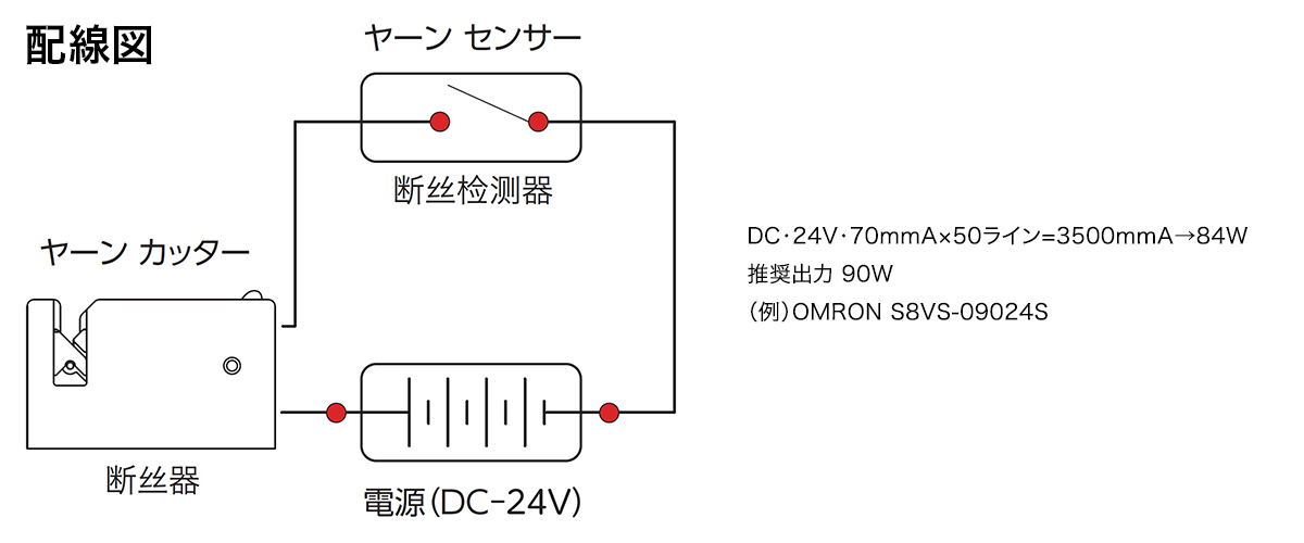 ヤーンカッターの配線図
